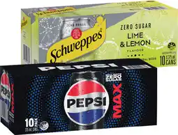 IGA Pepsi, Solo or Schweppes Infused Natural Mineral Water 10x375mL Selected Varieties offer