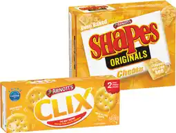 IGA Arnott’s Shapes 130-190g, Clix 250g or Jatz 225g Selected Varieties offer