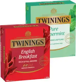 IGA Twinings Tea Bags Selected Varieties offer