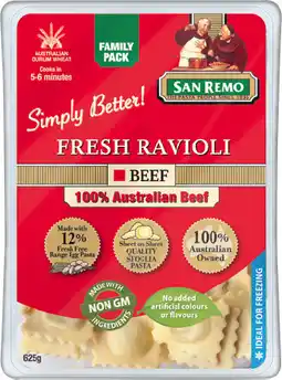 IGA San Remo Fresh Beef Ravioli offer