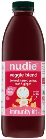 IGA Nudie Veggie Blend Immunity or Cloudy Apple Juice 1 Litre offer