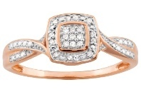 9ct Rose Gold Ring with 21 Brilliant Cut Diamonds