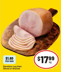 IGA Boneless Leg Ham Sliced or Shaved offer