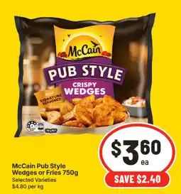 IGA McCain Pub Style Wedges or Fries offer