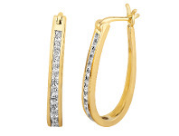 Shiels 9ct Yellow Gold 1/2 Carat Chanel Set Hoop Earrings with 28 Brilliant Diamonds offer