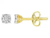 Shiels 9ct Yellow Gold Majestic Diamond Stud Earrings and Infinity Detail on Side Profile offer