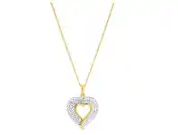 Shiels 9ct Yellow Gold 1 Carat Heart Diamond Pendant with Chain offer
