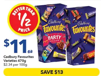 Cadbury Favourites Varieties