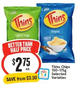 IGA Thins Chips Selected Varieties offer