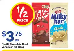 Ritchies Nestlé Chocolate Block Varieties offer