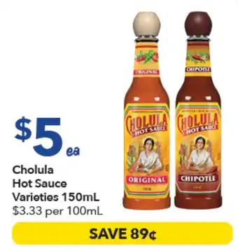 Ritchies Cholula hot sauce varieties offer