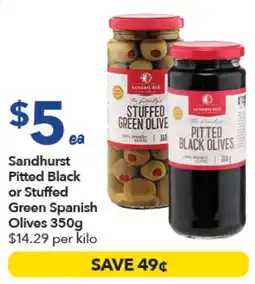Ritchies Sandhurst Pitted Black or Stuffed Green Spanish Olives offer