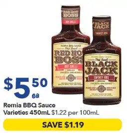 Ritchies Remia BBQ Sauce Varieties offer