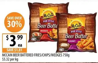 Supabarn McCain Beer Battered Fries/Chips/Wedges offer