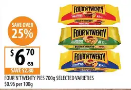 Supabarn Four'n Twenty Pies Selected Varieties offer