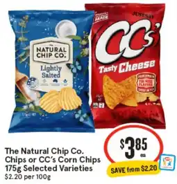 IGA The Natural Chip Co. Chips or CC's Corn Chips 175g Selected Varieties offer