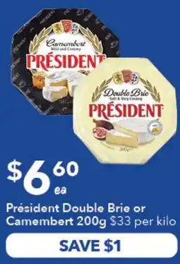 Ritchies President Double Brie or Camembert offer
