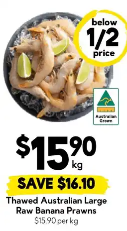 Drakes Thawed Australian Large Raw Banana Prawns offer