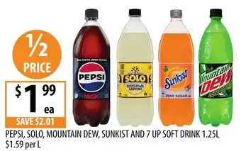 Supabarn Pepsi, Solo, Mountain Dew, Sunkist and 7 Up Soft Drink offer