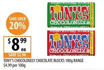 Supabarn Tony's Chocolonely Chocolate Blocks offer