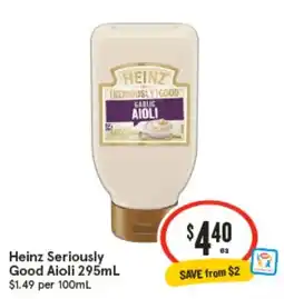 IGA Heinz Seriously Good Aioli offer