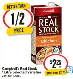 IGA Campbell's Real Stock 1 Litre Selected Varieties offer