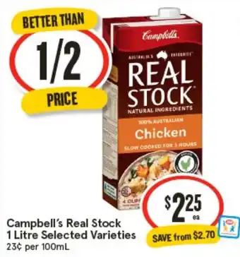IGA Campbell's Real Stock 1 Litre Selected Varieties offer