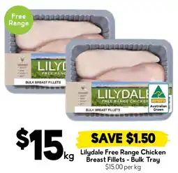 Drakes Lilydale Free Range Chicken Breast Fillets - Bulk Tray offer