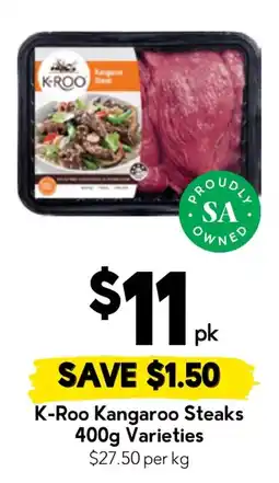 Drakes K-Roo Kangaroo Steaks offer