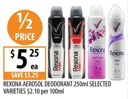 Supabarn Rexona Aerosol Deodorant Selected Varieties offer