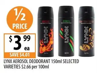 Supabarn Lynx Aerosol Deodorant offer