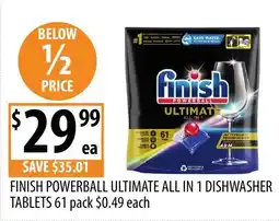 Supabarn Finish Powerball Ultimate All In 1 Dishwasher Tablets offer