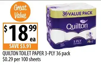 Supabarn Quilton Toilet Paper 3-Ply offer