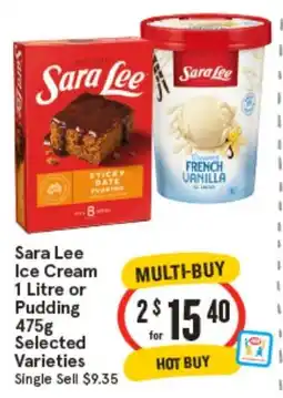 IGA Sara Lee Ice Cream or Pudding offer