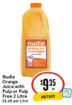 IGA Nudie Orange Juice with Pulp or Pulp offer