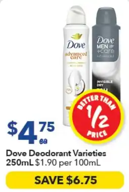 Ritchies Dove Deodorant Varieties offer