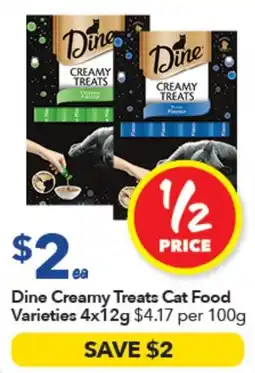 Ritchies Dine Creamy Treats Cat Food Varieties offer