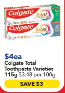 Ritchies Colgate Total Toothpaste Varieties offer