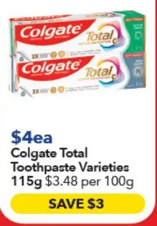 Ritchies Colgate Total Toothpaste Varieties offer