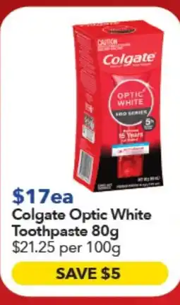 Ritchies Colgate Optic White Toothpaste offer