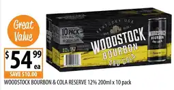 Supabarn Woodstock Bourbon & Cola Reserve offer