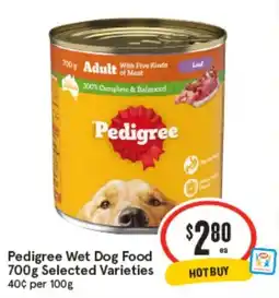IGA Pedigree Wet Dog Food 700g Selected Varieties offer