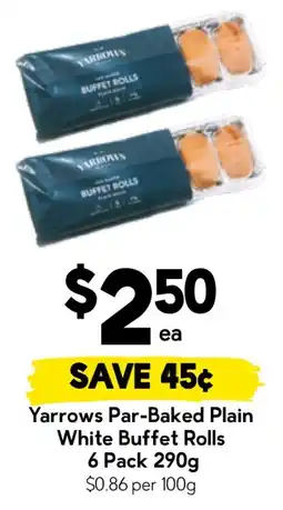 Drakes Yarrows Par-Baked Plain White Buffet Rolls offer