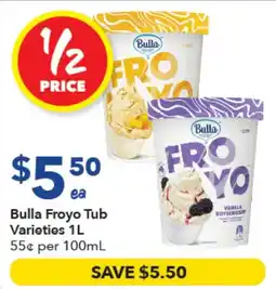Ritchies Bulla Froyo Tub Varieties offer