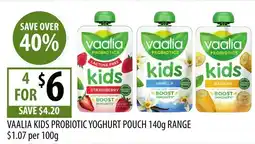 Supabarn Vaalia Kids Probiotic Yoghurt Pouch offer
