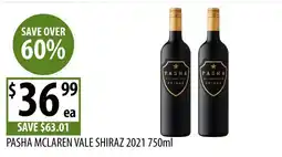 Supabarn Pasha McLaren Vale Shiraz offer