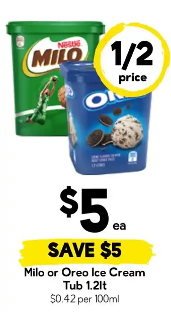 Milo or Oreo Ice Cream