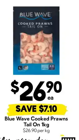Drakes Blue Wave Cooked Prawns Tail On offer