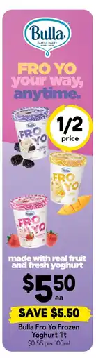 Drakes Bulla Fro Yo Frozen Yoghurt offer