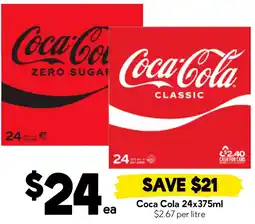 Drakes Coca Cola 24x375ml offer